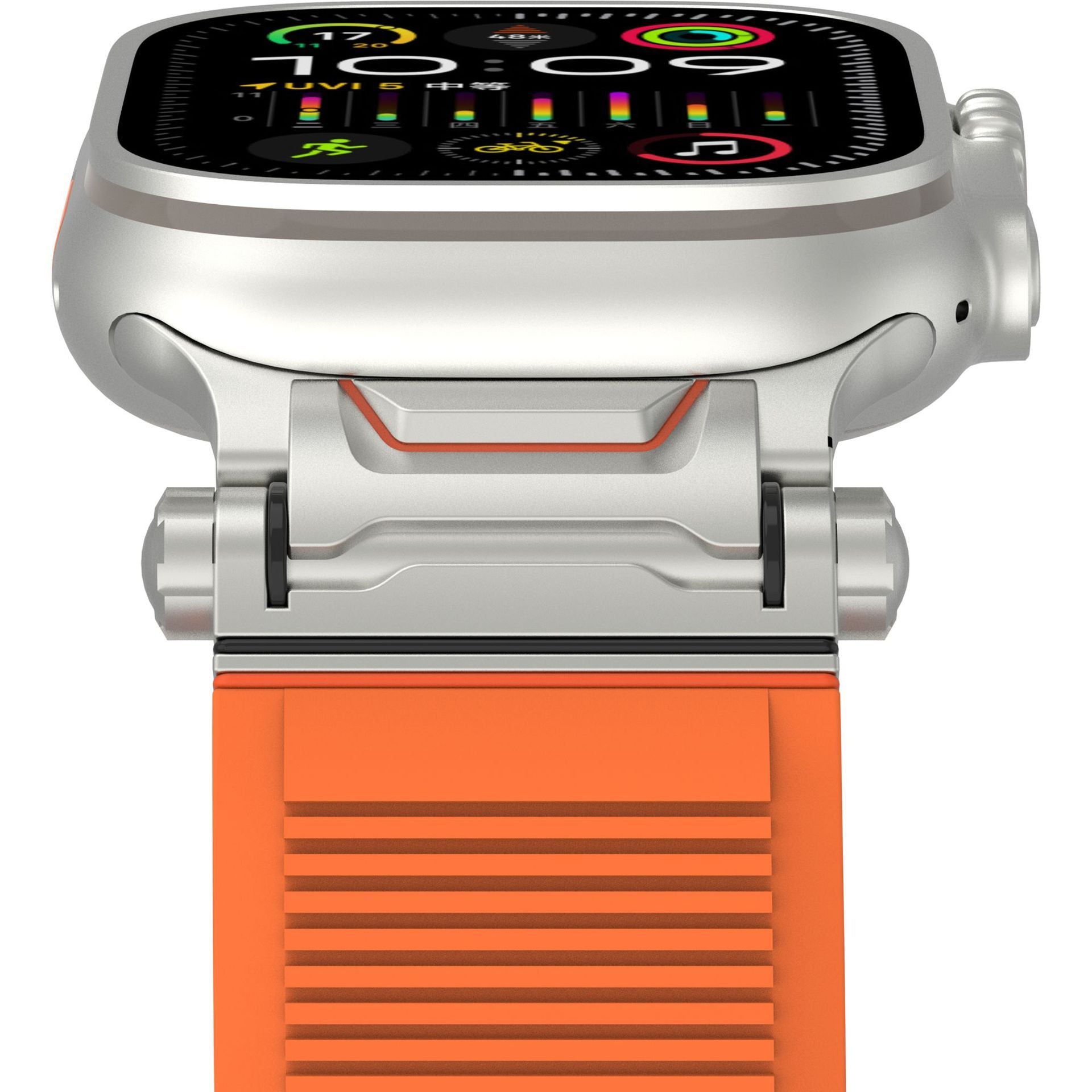 Mecha Stripe Metal Toe Cap Silicone Strap