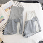 Wear Maternity Shorts, Mothers Wear Thin Denim Belly Lift Maternity Pants During Pregnancy
