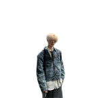 Men's Three-dimensional Split Washed Vintage Denim Jacket