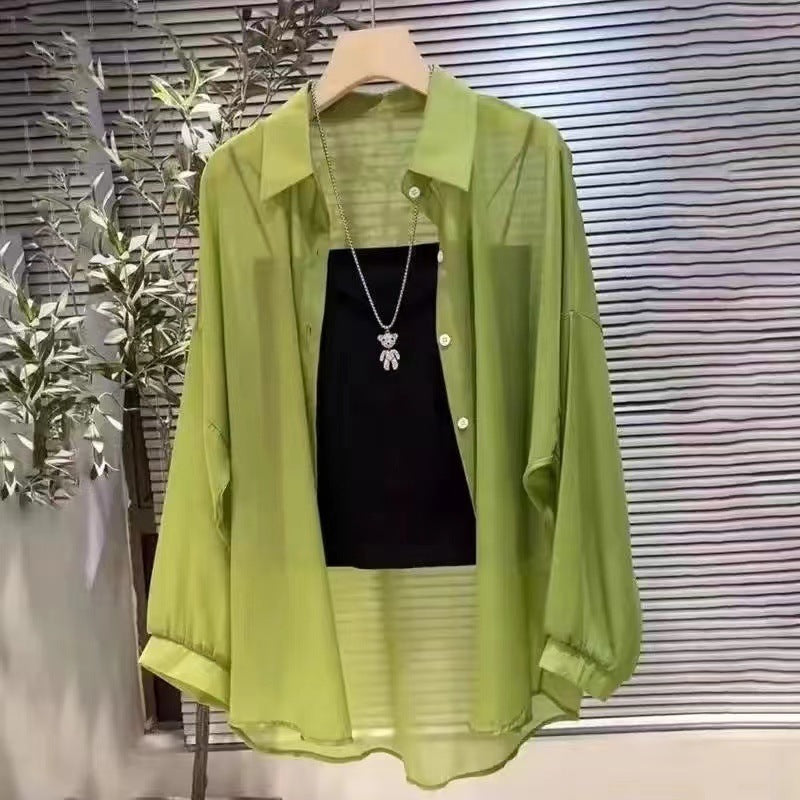 Loose All-match Fashionable Mid-length Shirt Thin Sun Protection Clothing For Women