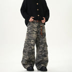 American Fashion Brand Camouflaged Male Loose Casual Retro Machete Jeans