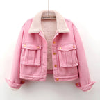 Lamb Wool Fleece-lined Thickening Denim Jacket
