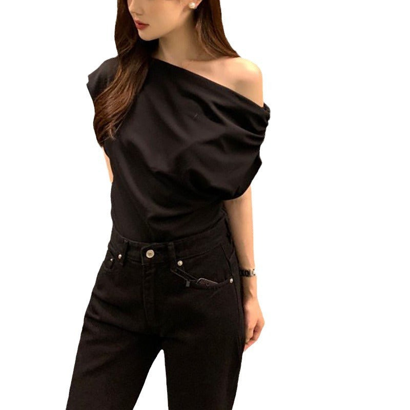Summer New Niche Irregular Shoulder Design Sense