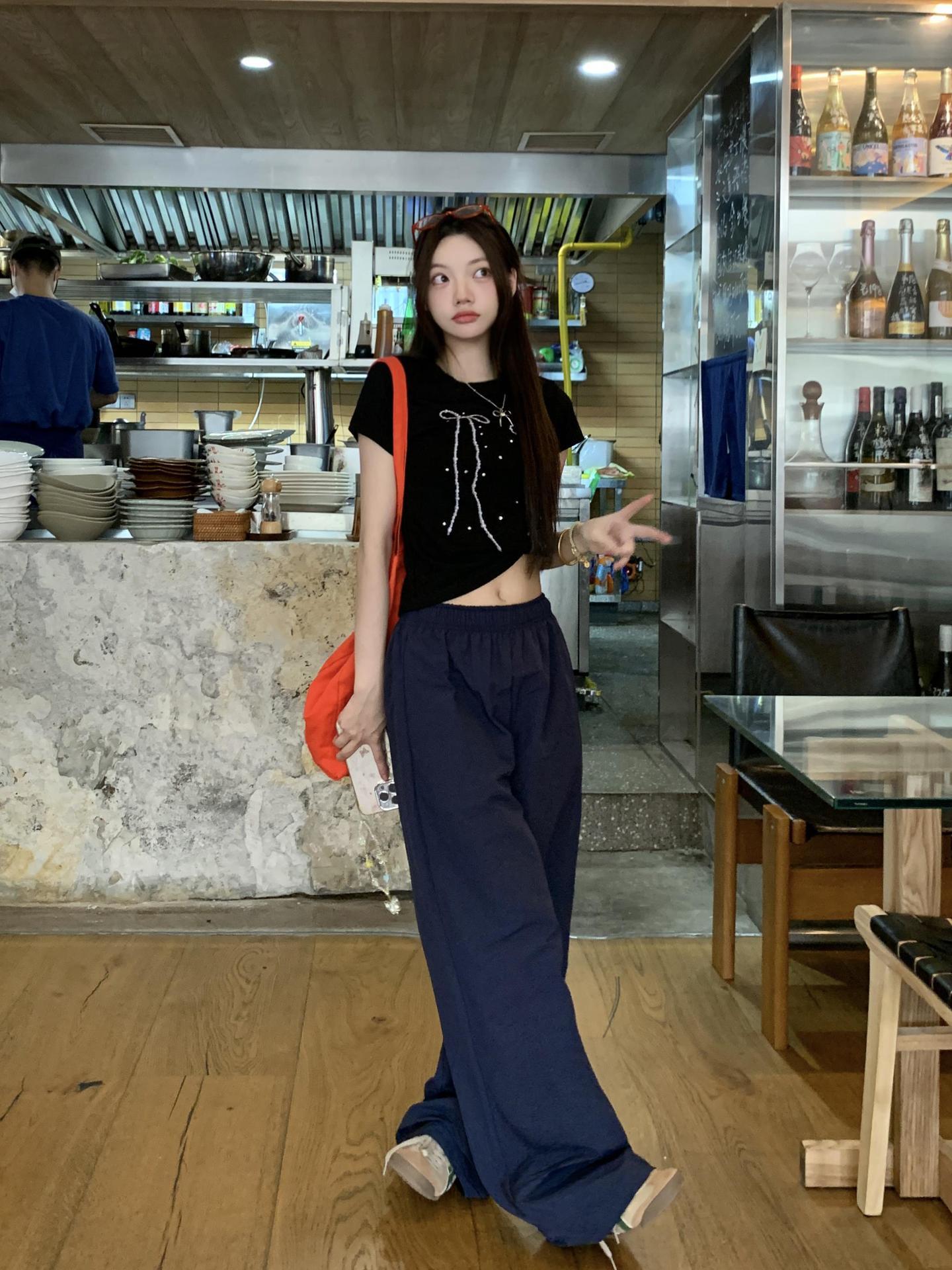 Summer Thin Polka Dot Slim T-shirt