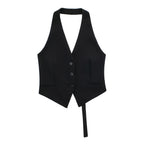 Women's Backless Hanging Collar Vest Jacket