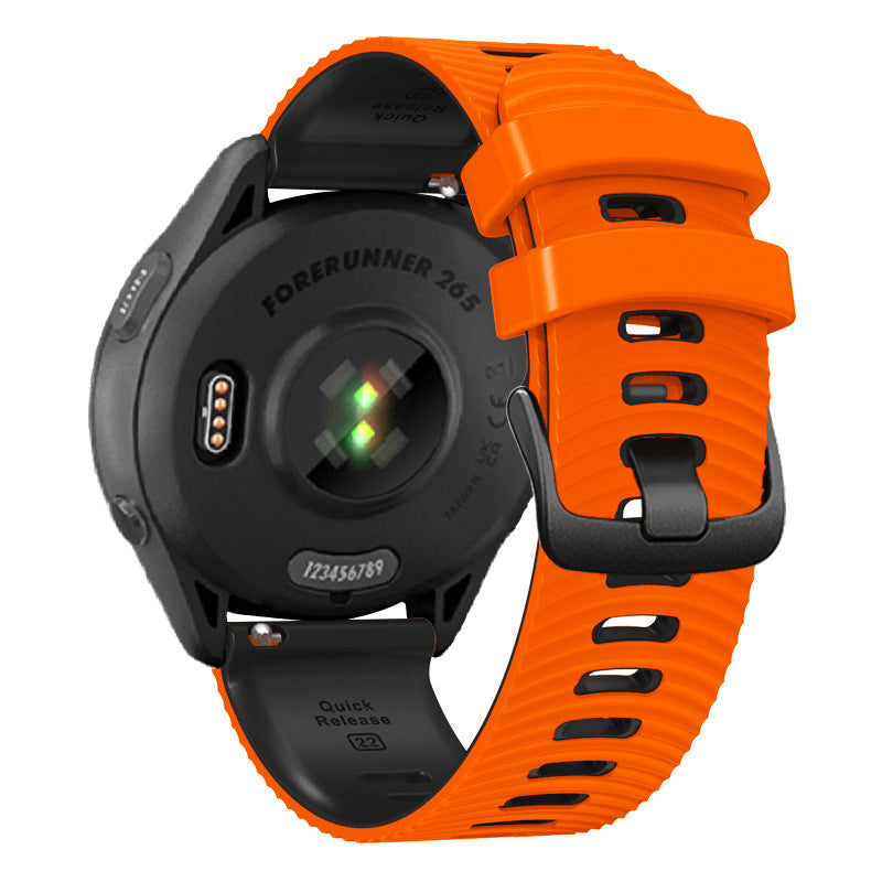 Universal 22mm Water Ripple Road Two-color Silicone Strap