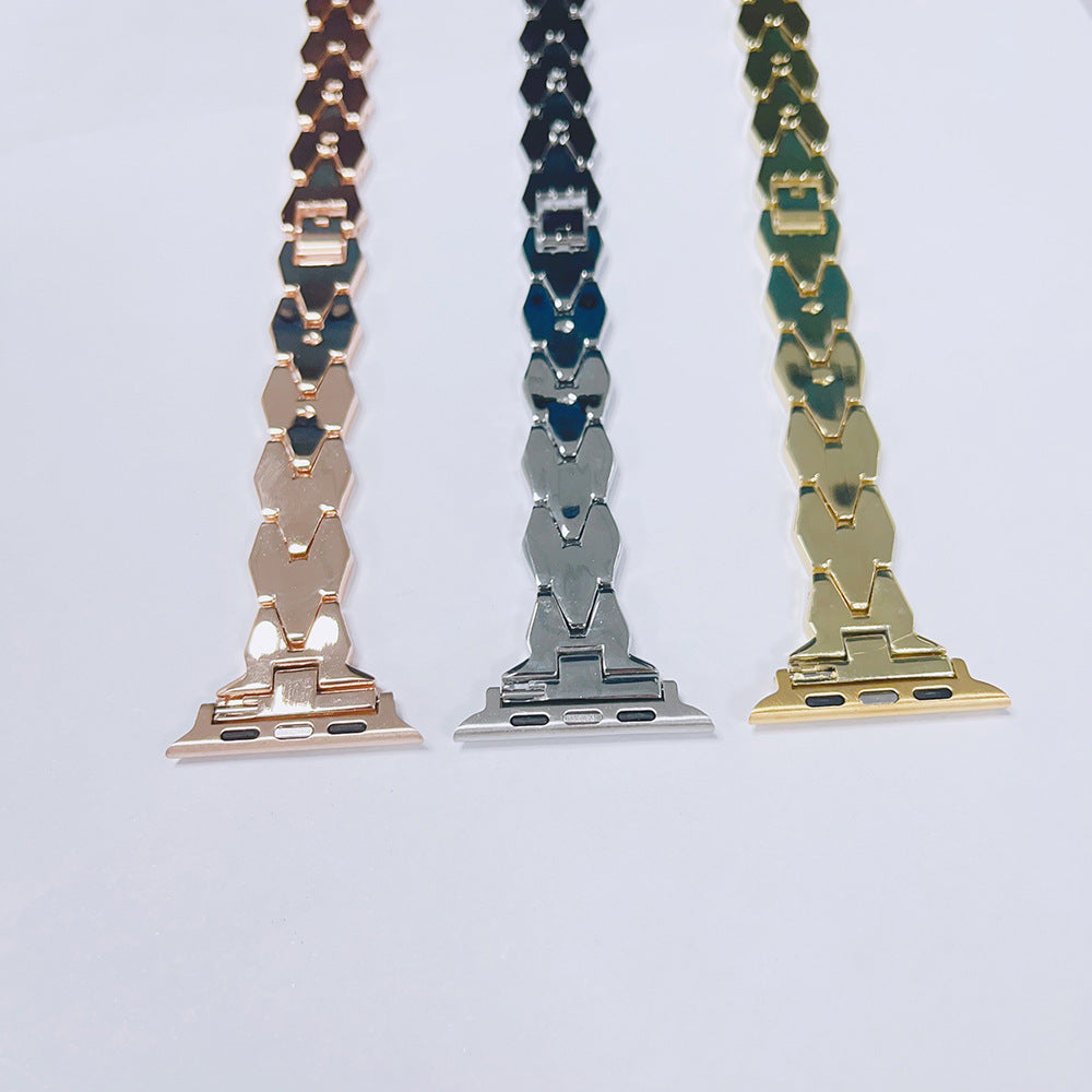 Creative Stainless Steel Diamond Solid Metal Strap