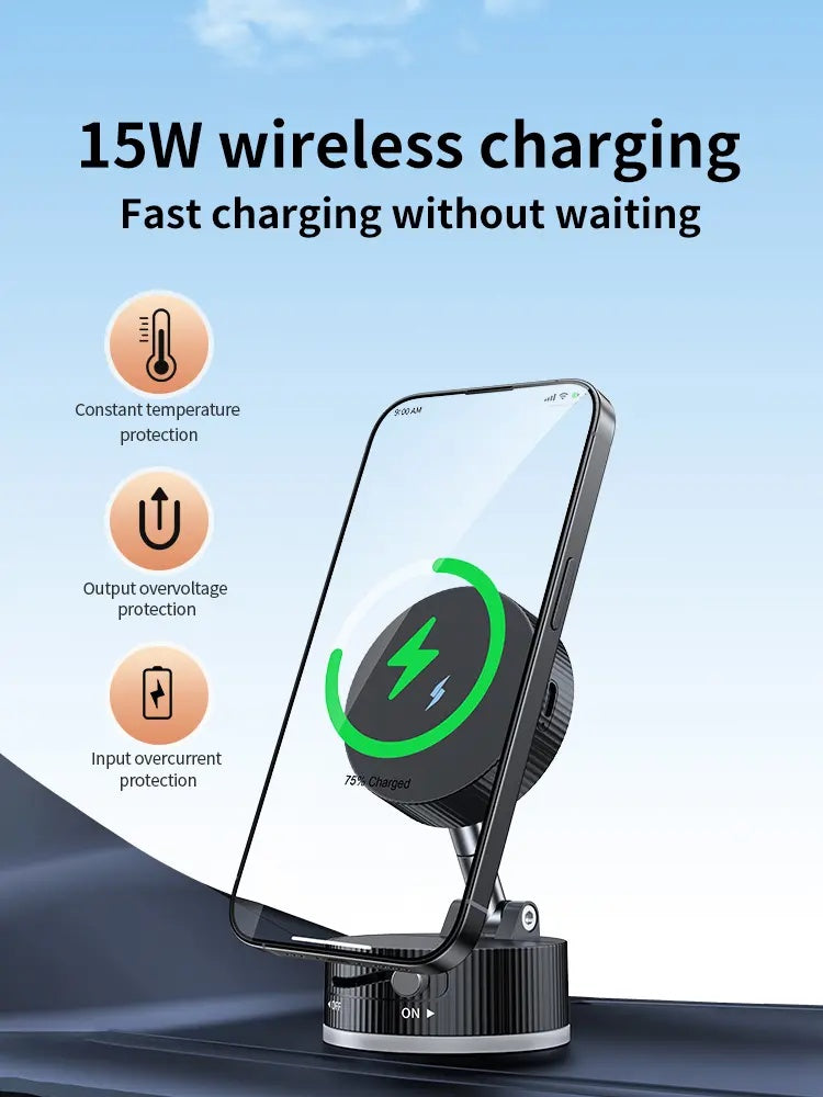 Vacuum Magnetic Phone Holder, Foldable And Retractable, Strong Magnetic, Portable, Multi-scene Use, Easy To Operation, No Bubbles