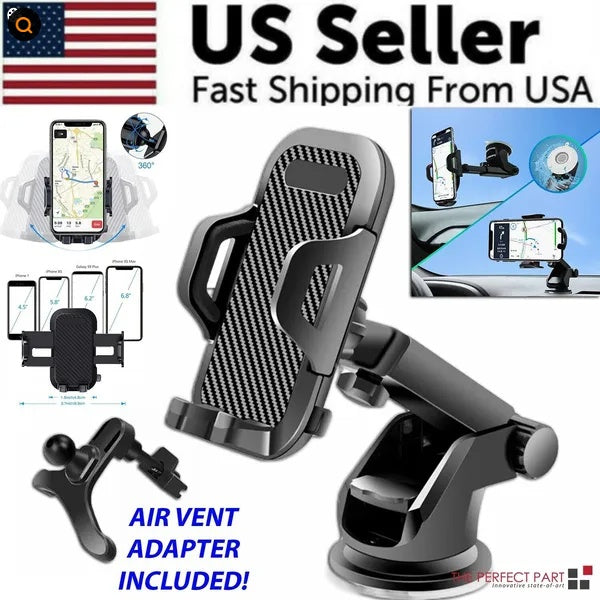 360Universal Mount Holder Car Stand Windshield For Mobile Cell Phone GPS